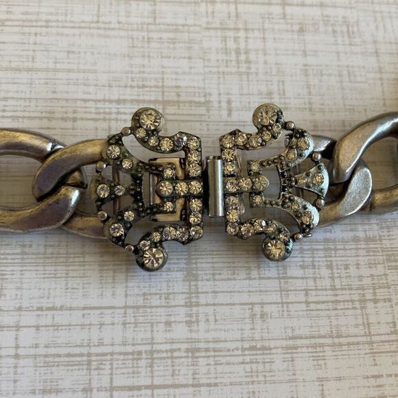 Matte Antique Silvertone Chain Link Necklace - Picture 2 of 2